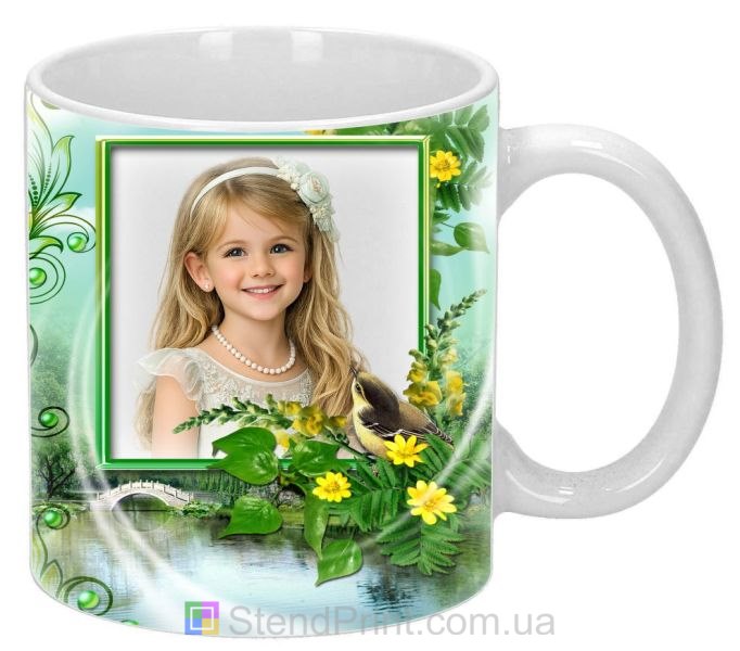 Чашка с фото красочная природа река и цветы заказать