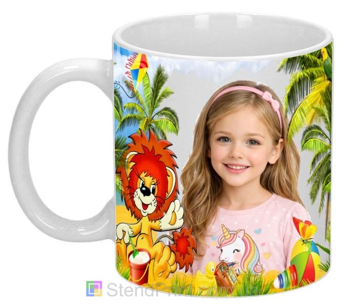 Дитяча кружка з фото — літній дизайн з левеням