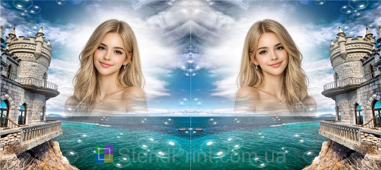 Кружка с фото Крым Ласточкино гнездо на фоне моря персональный подарок заказать