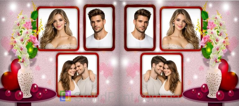 Чашка з фото колаж із трьох фотографій з квітами романтичний подарунок замовити