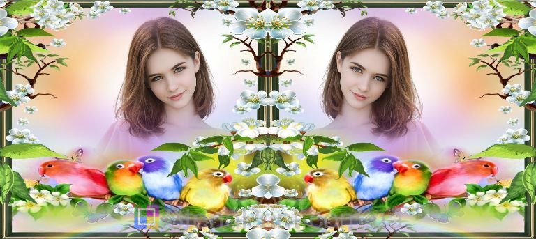 Кружка с фото весенние цветы попугаи заказать