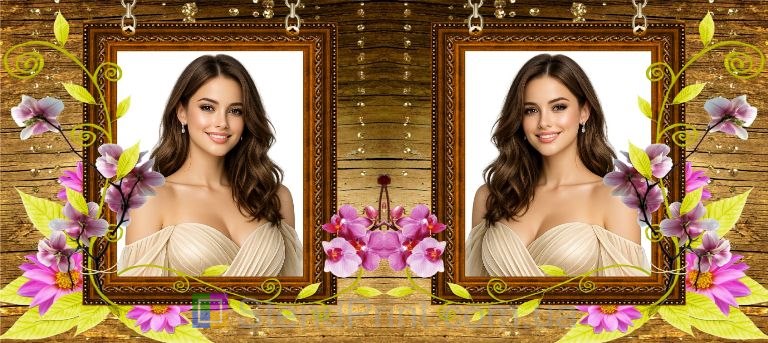 Чашка с фото для девушки с цветами в рамке заказать подарок