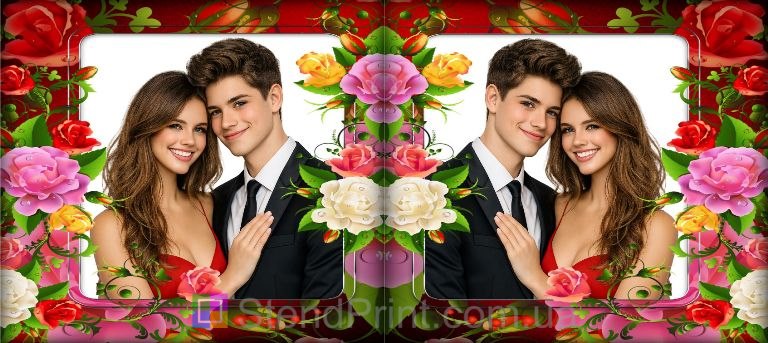 Чашка с фото для пары романтический подарок кружка с розами заказать