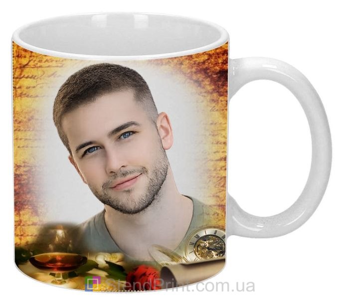 Чашка з фото на подарунок чоловіку в ретро стилі