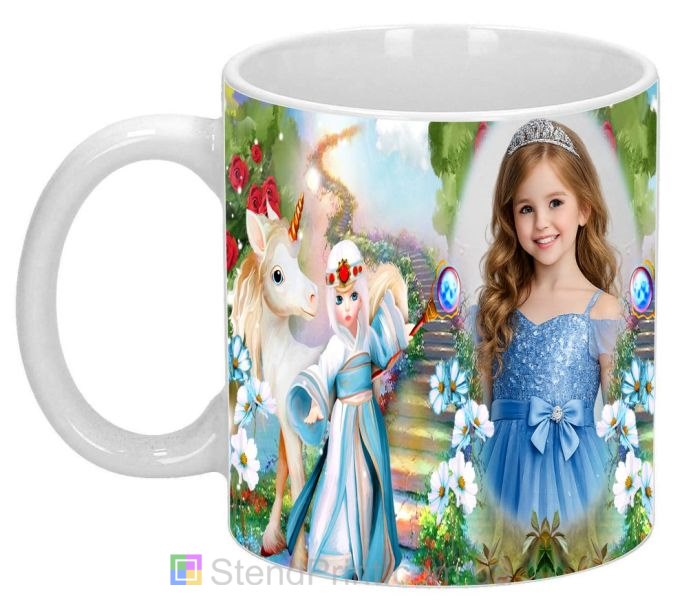 Дитяча кружка з фото чарівниця та єдиноріг