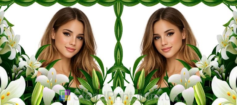 Чашка с фото весенний подарок девушке с лилиями заказать