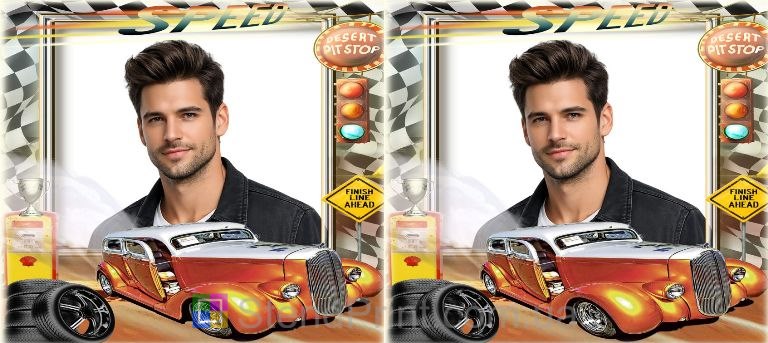 Кружка с фото в стиле ретро гонки с винтажным автомобилем персональный подарок автолюбителю