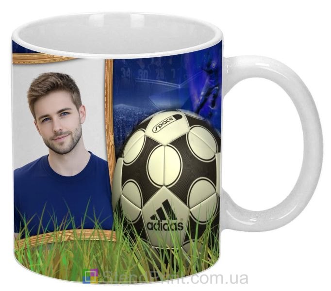 Кружка з фото на подарунок чоловіку з футбольною тематикою