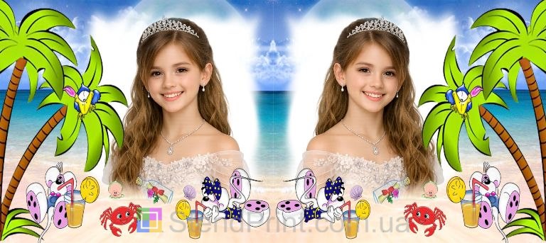 Чашка с фото для девочки летняя кружка с пальмами заказать