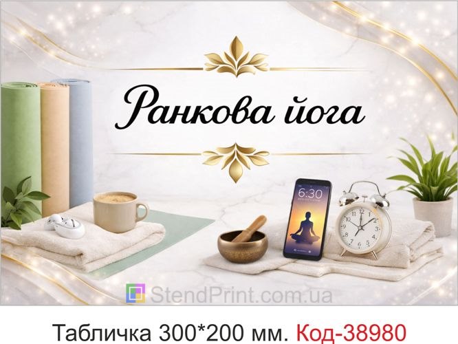 Вивіска Ранкова йога для студії йоги купити онлайн