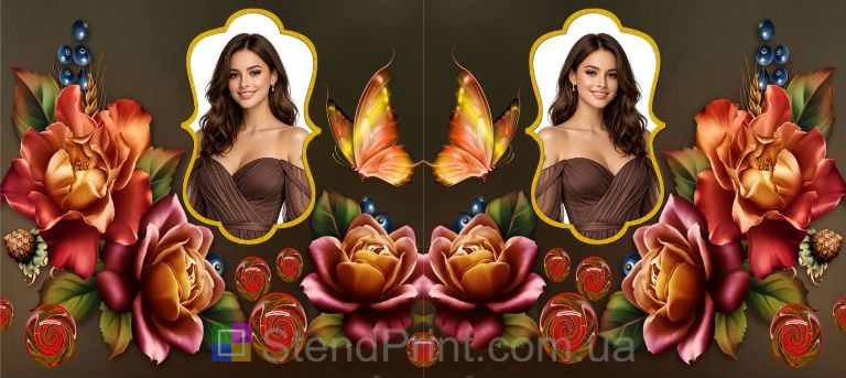 Чашка з фото для дівчини з квітами та метеликом красивий подарунок замовити