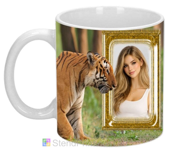 Кружка с фото для девушки с тигром стильный подарок заказать онлайн