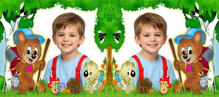 Чашка с фото для мальчика лесная детская кружка заказать