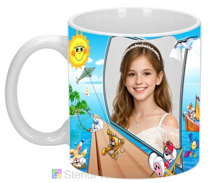 Кружка с фото для девочки летняя кружка с морским дизайном заказать