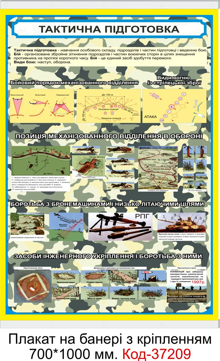 Плакат на банері з направляючими "Тактична підготовка"