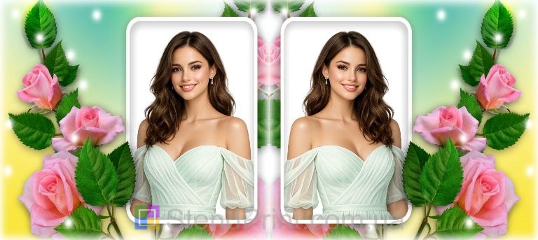 Кружка с фото для девушки с розами красивый подарок заказать