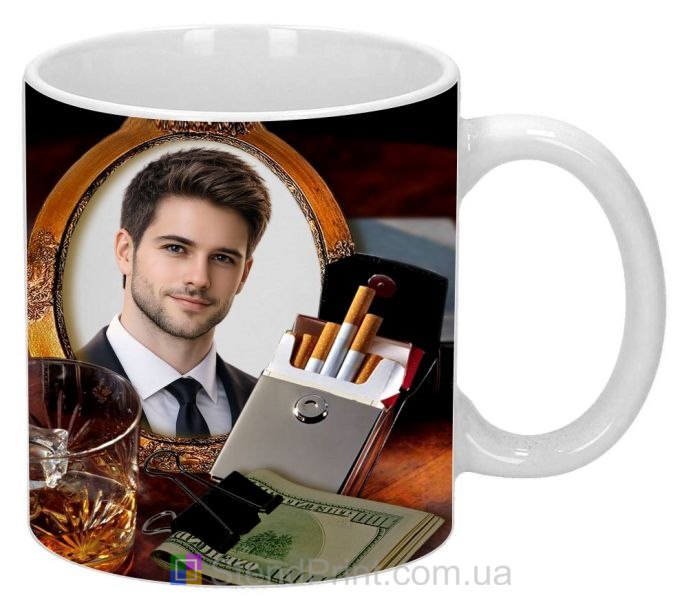 Кружка с вашим фото на подарок мужчине Код-39666