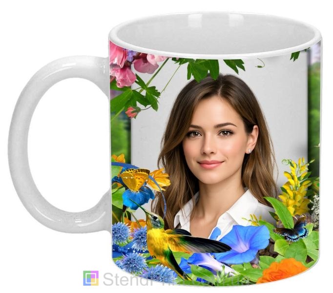 Кружка з фото для дівчини яскравий подарунок кружка з колібрі замовити