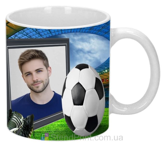 Кружка з фото на подарунок чоловіку на тему футболу