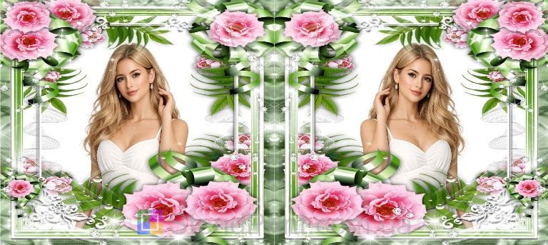 Чашка з фото троянда та зелене листя дизайнерська зі своїм фото замовити