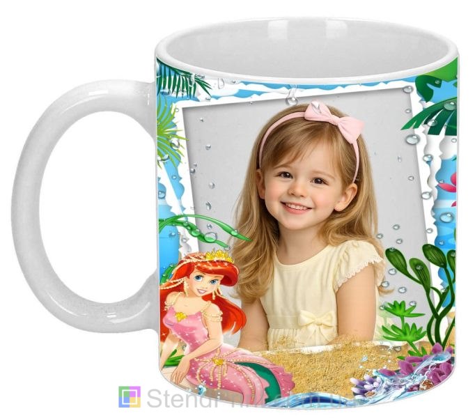 Дитяча кружка з фото морська русалка для дівчинки