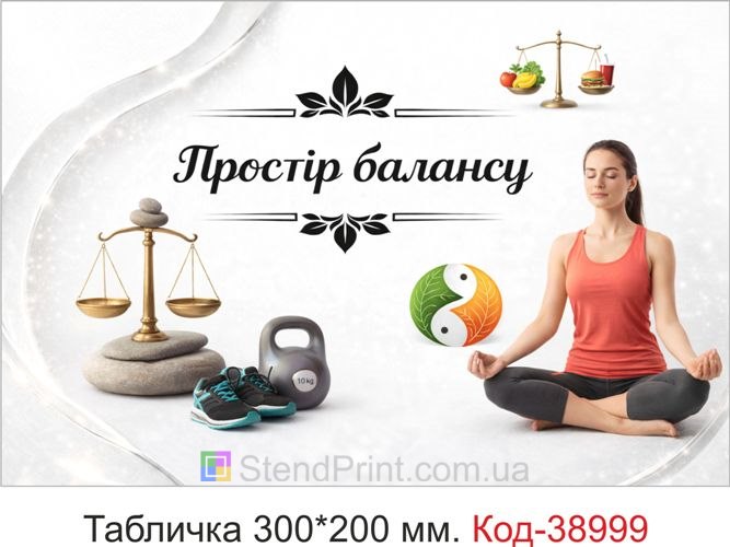 Вивіска Простір балансу для студії йоги замовити