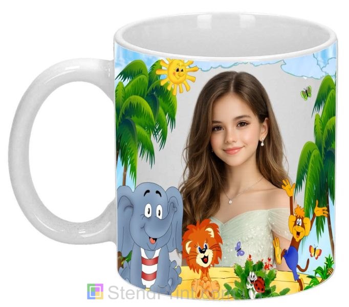 Горнятко з фото для сестри дитячий подарунок із тваринами замовити