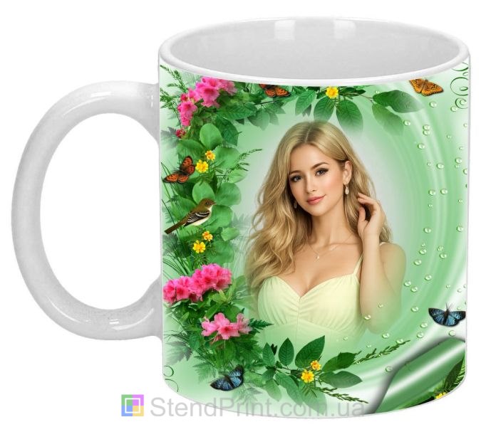 Чашка с фото цветочный коллаж со своим фото заказать