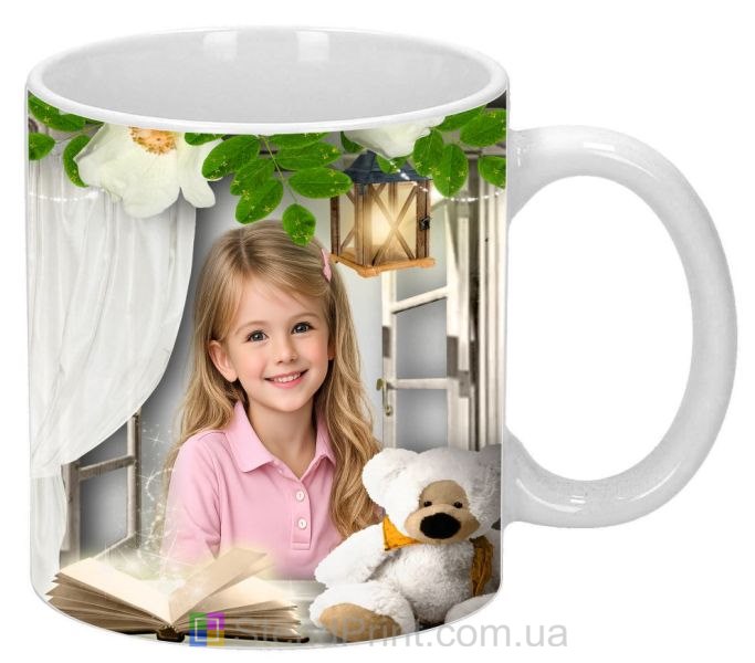 Дитяча чашка з фото казки на ніч і ведмедик